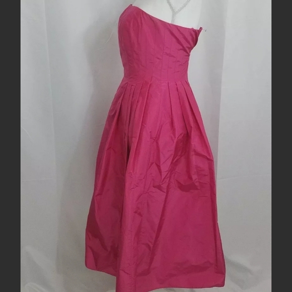 Kay Unger Tea Length Strapless Dress 2 - Picture 2 of 11